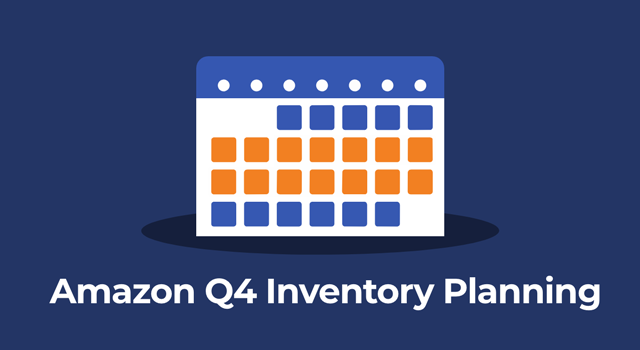 An illustration of a calendar showing a 14-day gap, with the text 'Amazon Q4 inventory planning'