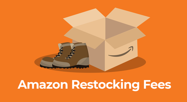 Boots next to an open Amazon box with text, "Amazon restocking fees"