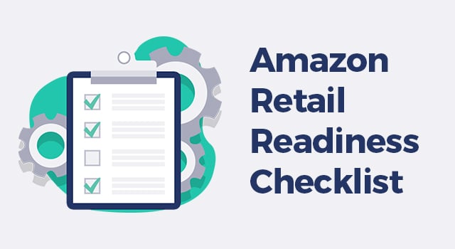 Clipboard with checklist and gears in the background with text, "Amazon retail readiness checklist"