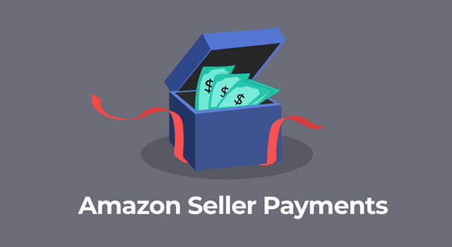 Open box displaying money inside with text, "Amazon seller payments"