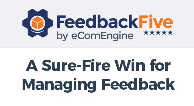 FeedbackFive logo with text, "A sure-fire win for managing feedback"