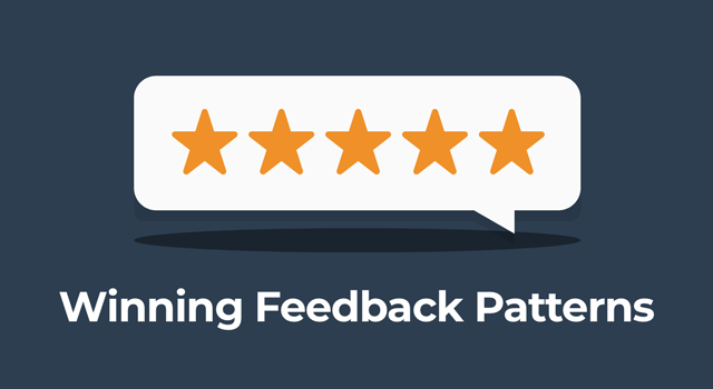 Illustration of five stars with the text “Winning Feedback Patterns.”