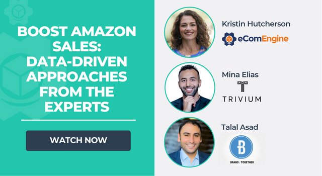 Image of presenters with text, "Boost Amazon sales"