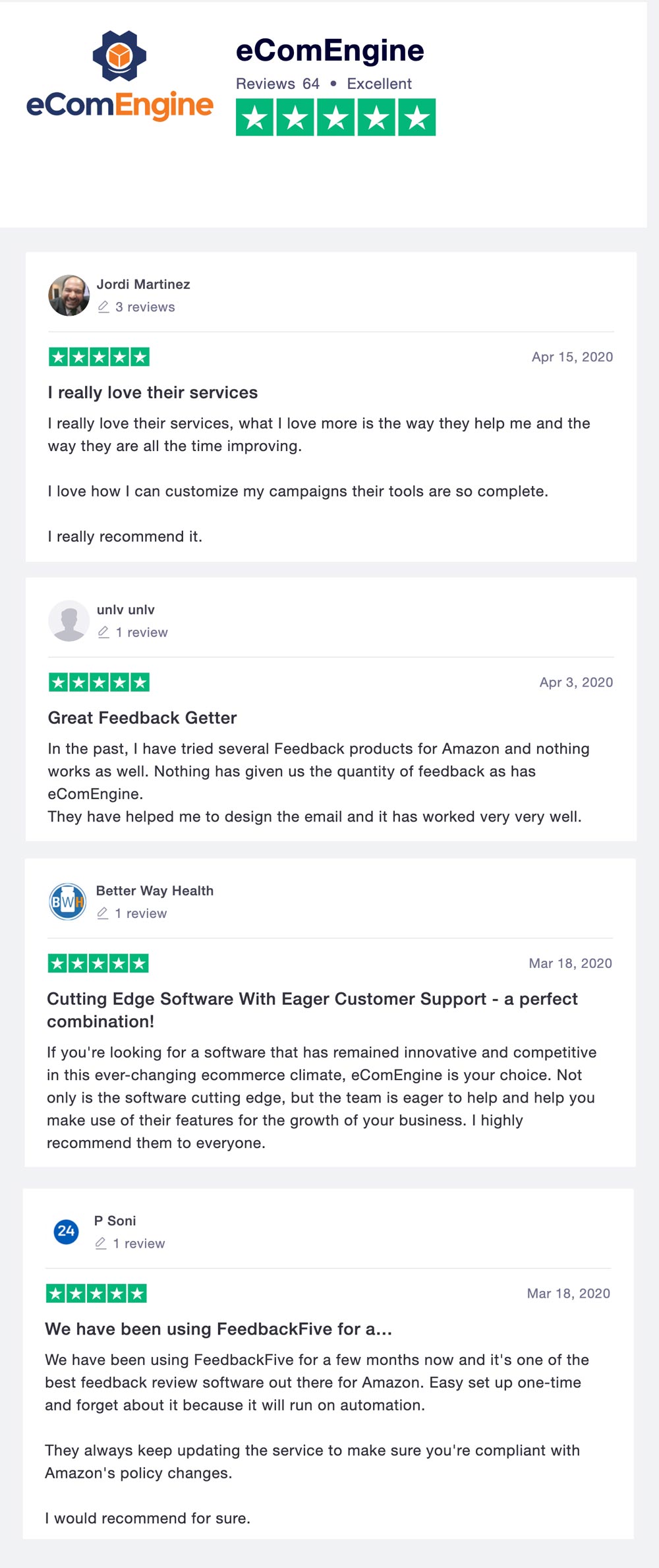 eComEngine reviews on Trustpilot